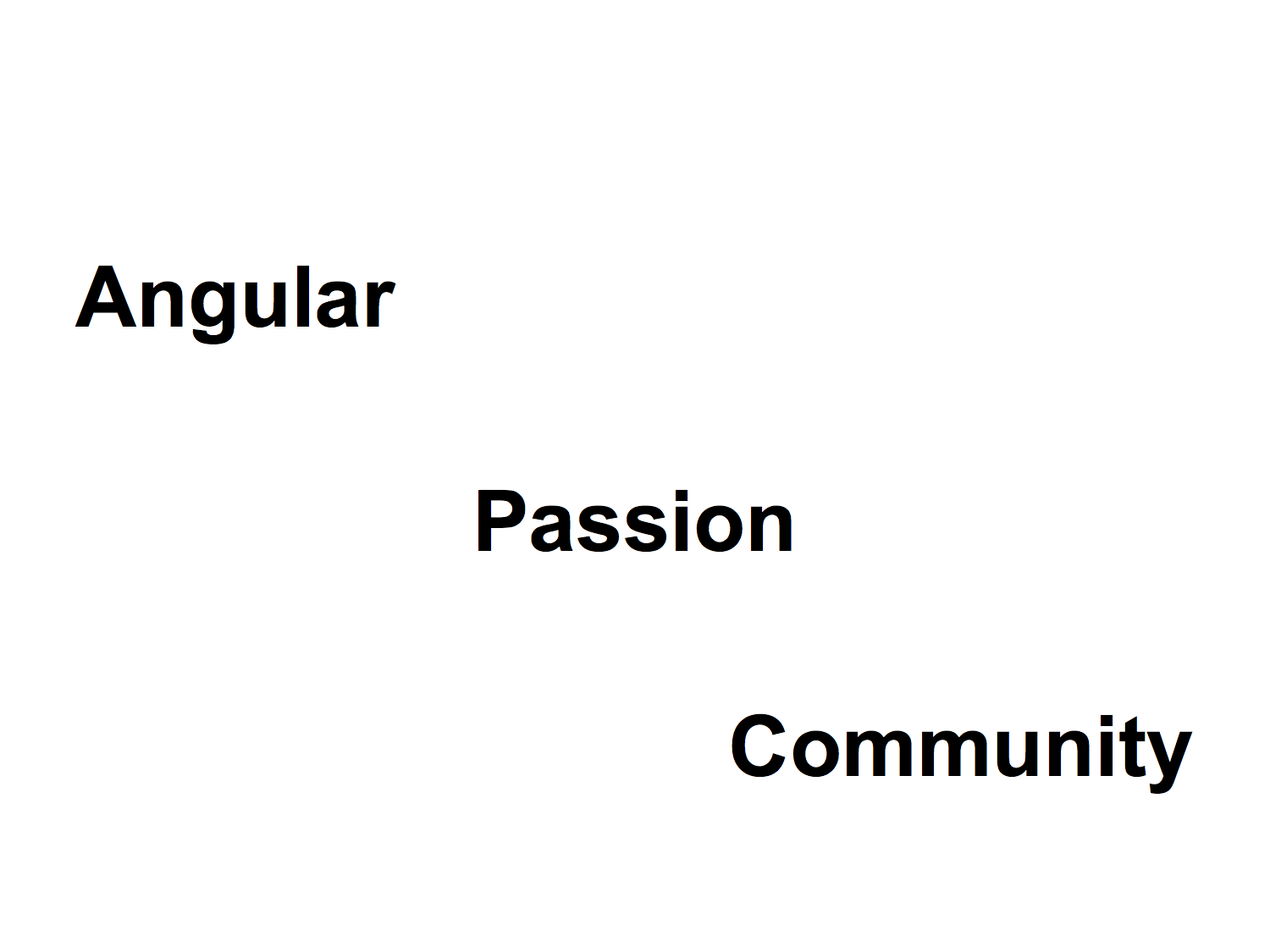 Angular, Passion, Community
