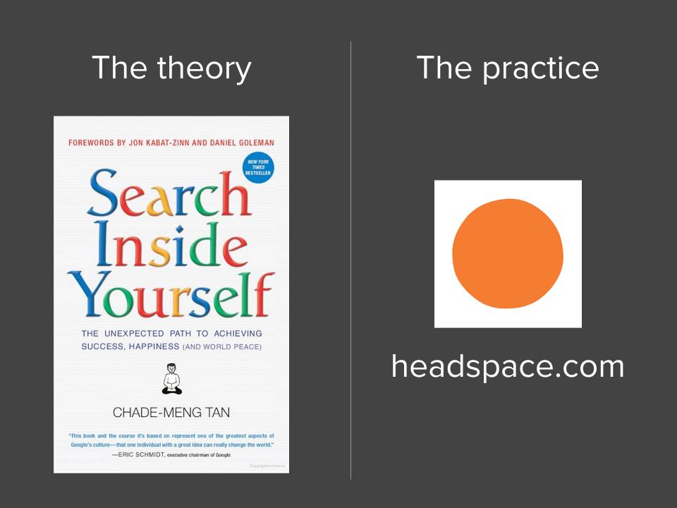 Theory: Search Inside Yourself | Practice: headspace.com